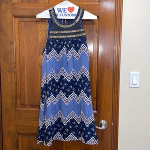 Dark & light blue sleeveless dress